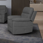 Poltrona recliner elettrica in tessuto grigio scuro Kayde