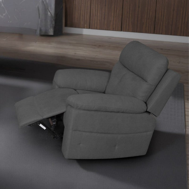 Fauteuil relax électrique en tissu gris foncé Kayde