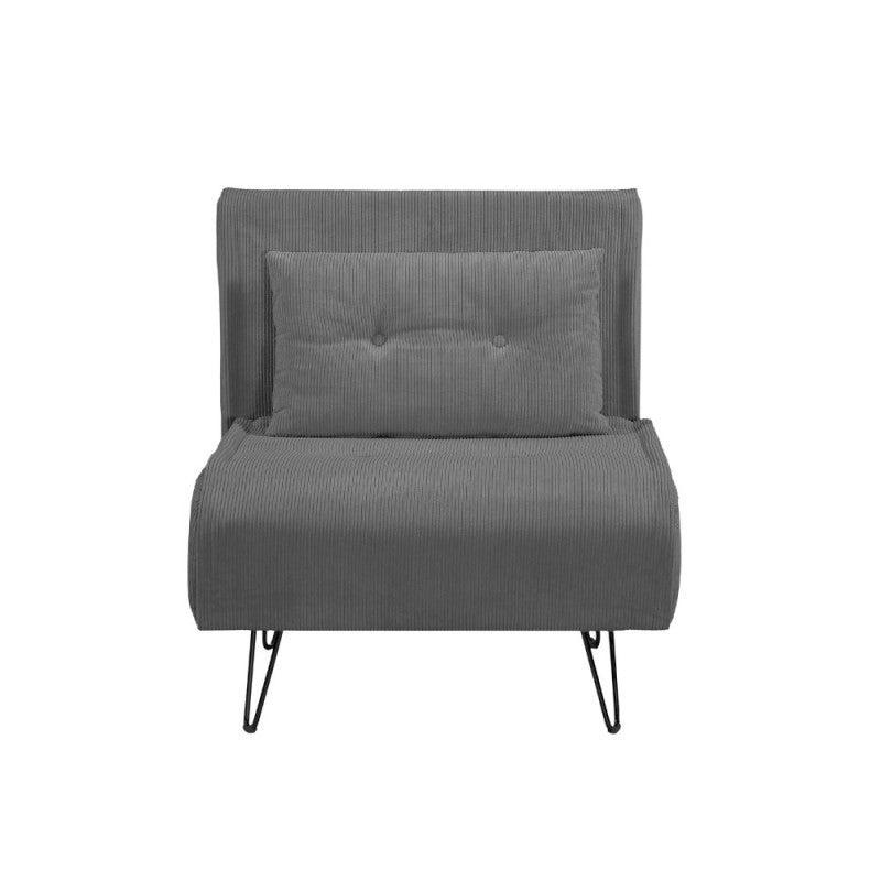 Fauteuil-lit sans accoudoirs couleur gris foncé Quartz