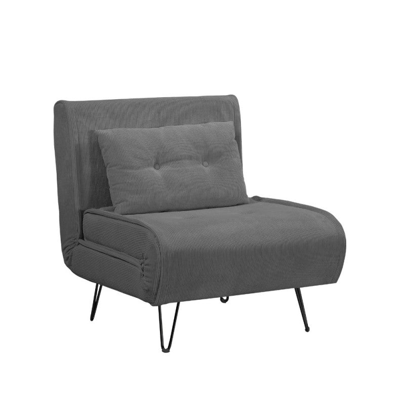 Fauteuil-lit sans accoudoirs couleur gris foncé Quartz