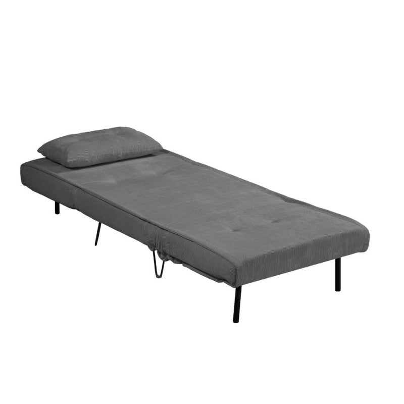 Fauteuil-lit sans accoudoirs couleur gris foncé Quartz