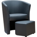 Poltrona con pouf estraibile colore grigio scuro Pegasus