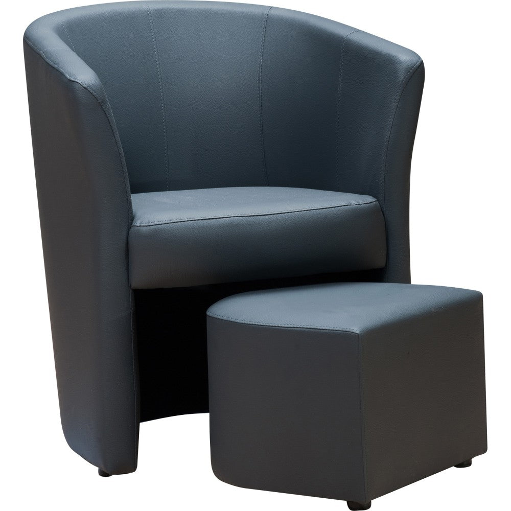 Poltrona con pouf estraibile colore grigio scuro Pegasus