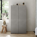 Scarpiera con 5 ripiani e 2 ante 63x35x114H colore ghisa e pietra Brex
