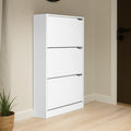 Scarpiera 3 ante a ribalta doppio vano 63x24x115H colore bianco Manolo