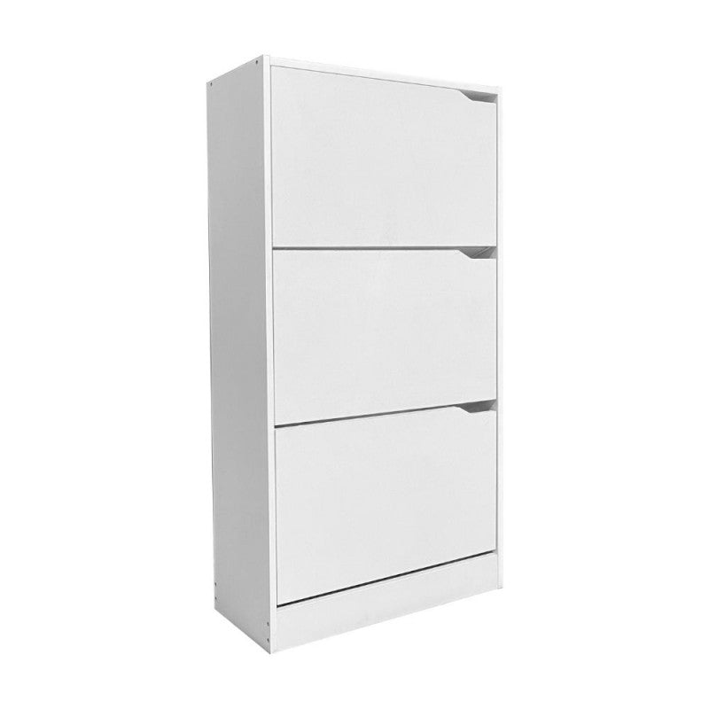 Scarpiera 3 ante a ribalta doppio vano 63x24x115H colore bianco Manolo