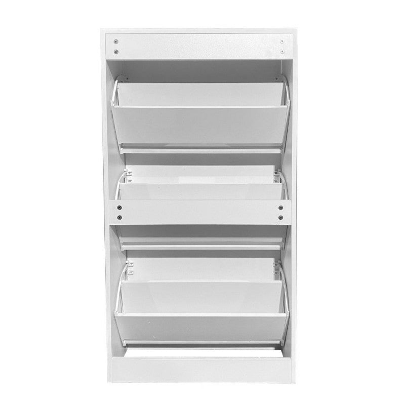 Scarpiera 3 ante a ribalta doppio vano 63x24x115H colore bianco Manolo