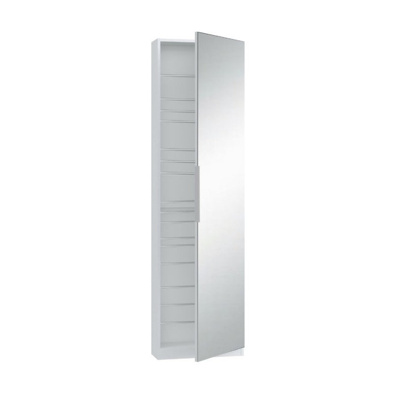 Scarpiera con anta a specchio reversibile colore bianco 50x20x180H Nyx