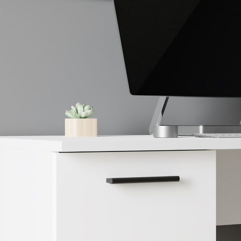 Scrivania con 3 cassetti e un’anta 138x60x75 colore bianco Domitilla