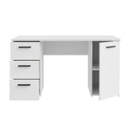 Bureau 3 tiroirs et 1 porte 138x60x75 coloris blanc Domitilla