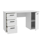 Bureau 3 tiroirs et 1 porte 138x60x75 coloris blanc Domitilla