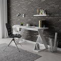 Scrivania con gambe a X e ripiani integrati 137x60x75 colore bianco Papillon