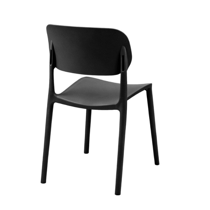 Set 4 sedia in polipropilene impilabili colore grigio scuro Loop