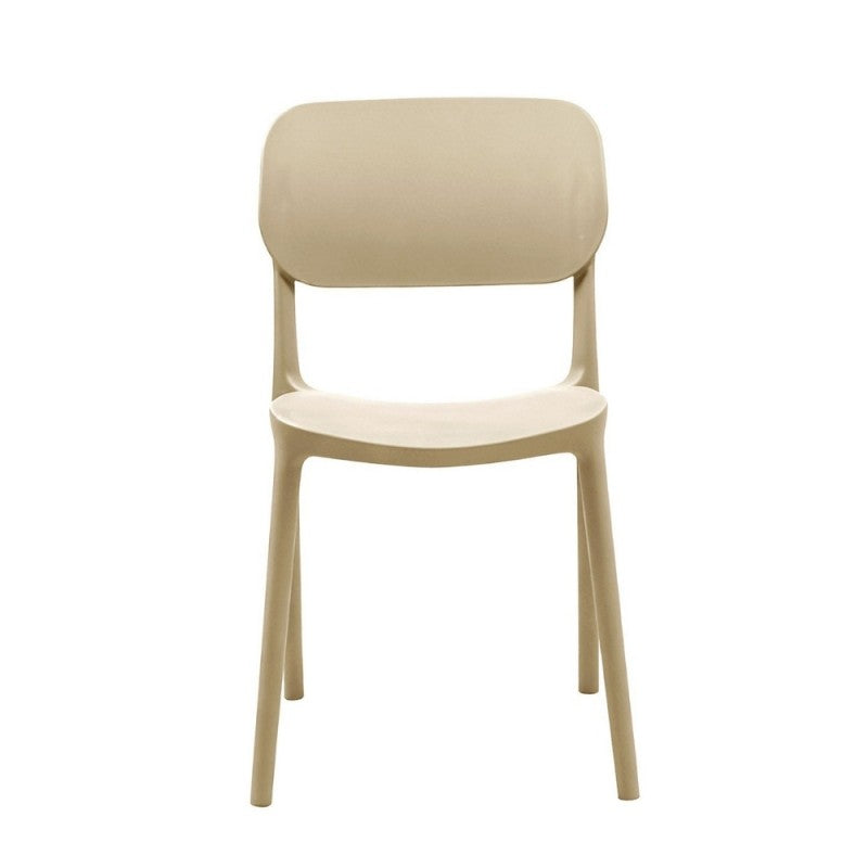 Set 4 sedia in polipropilene impilabili colore cashmere Loop