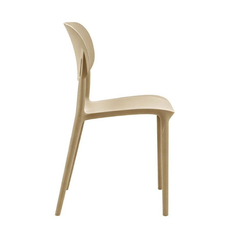 Set 4 sedia in polipropilene impilabili colore cashmere Loop