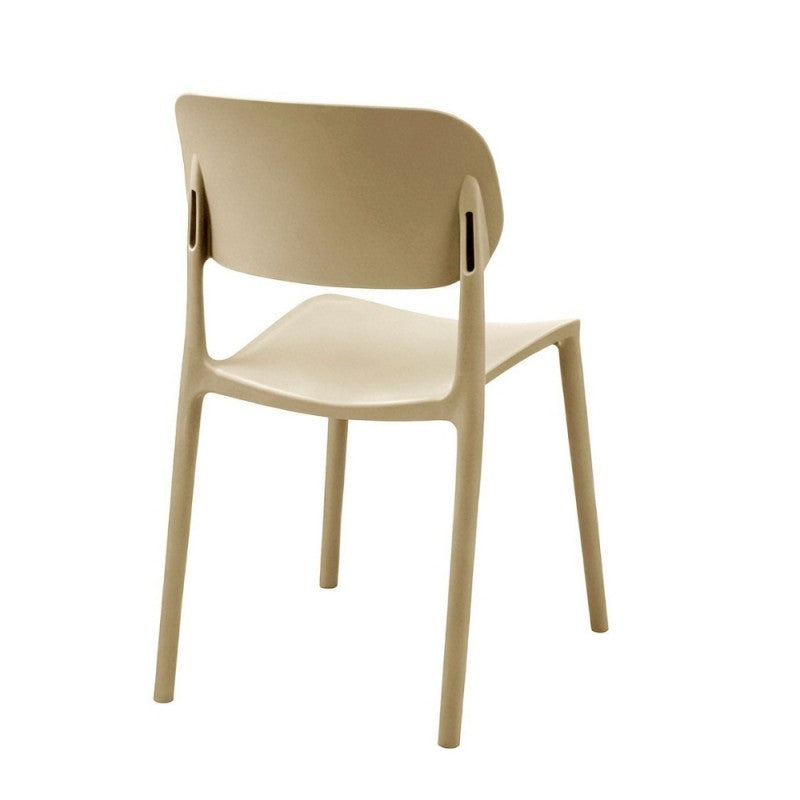 Set 4 sedia in polipropilene impilabili colore cashmere Loop