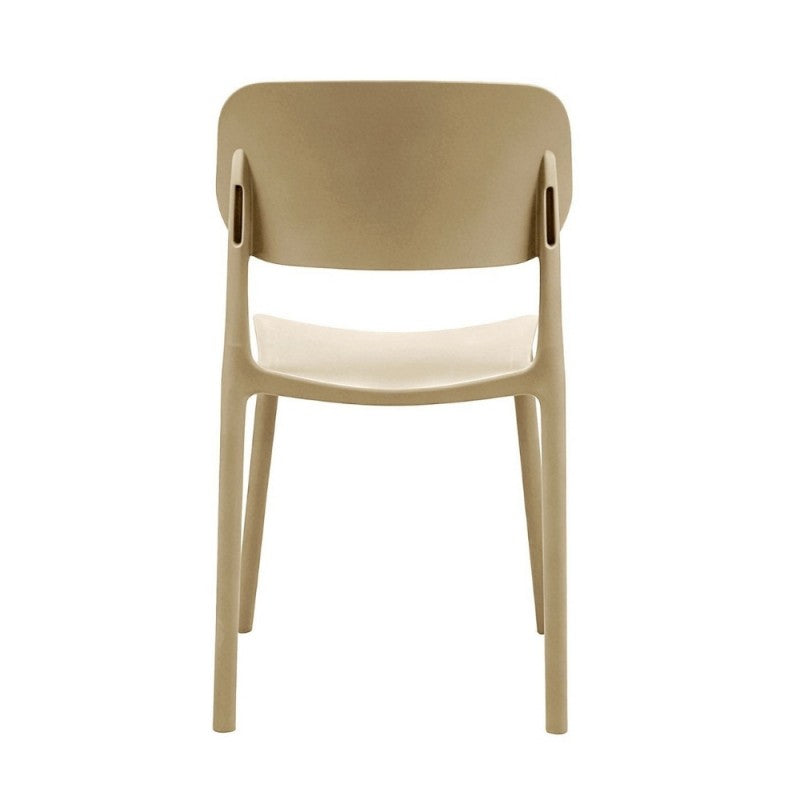 Set 4 sedia in polipropilene impilabili colore cashmere Loop