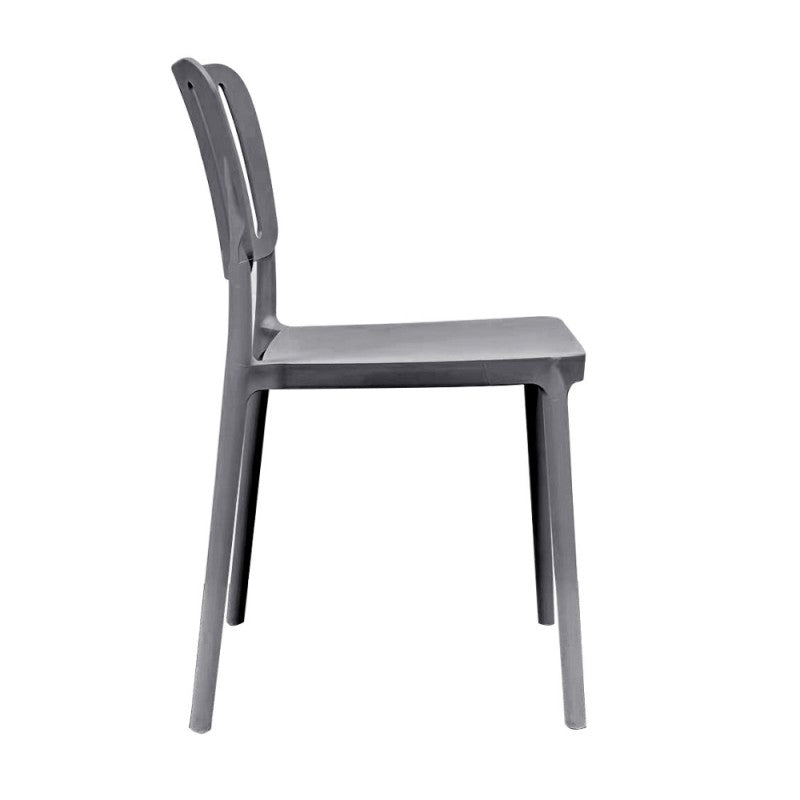 Set 4 sedia in polipropilene Nexa impilabili colore grigio scuro Nexa