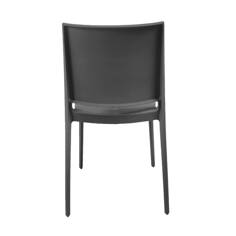 Set 4 sedia in polipropilene impilabili colore grigio scuro Sfera