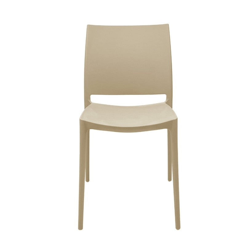 Set 4 sedia in polipropilene impilabili colore cashmere Sfera