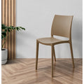Set 4 sedia in polipropilene impilabili colore tortora Sfera