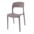 Set 4 sedia in polipropilene impilabili colore grigio Vela