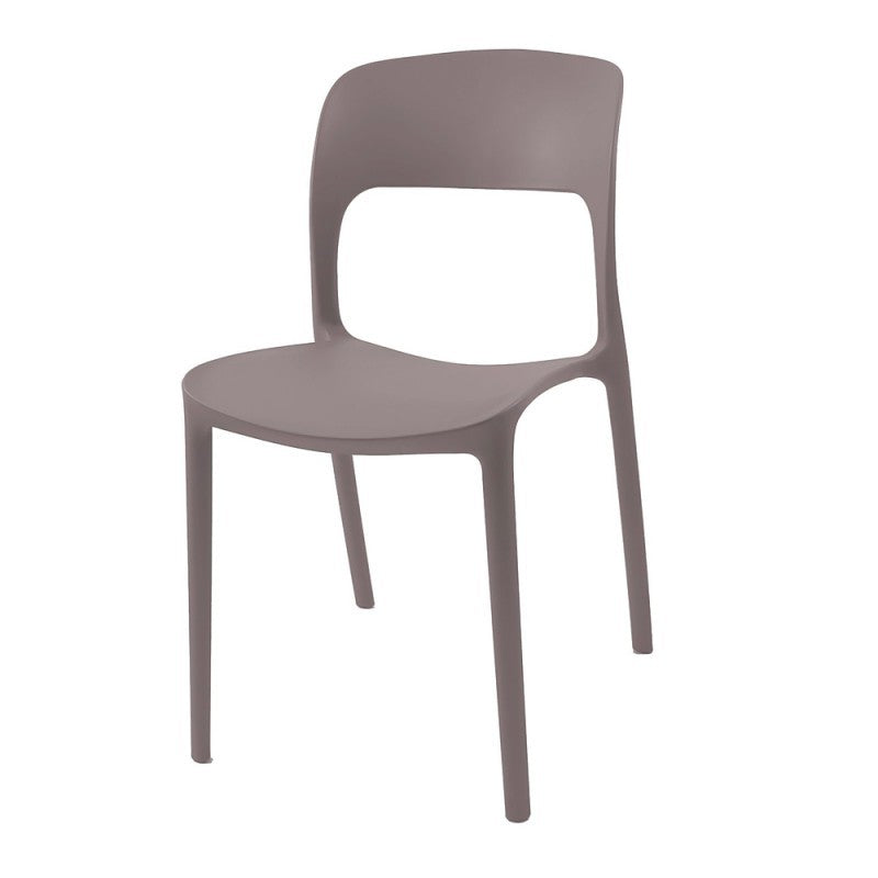 Set 4 sedia in polipropilene impilabili colore grigio Vela