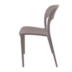 Set 4 sedia in polipropilene impilabili colore grigio Vela