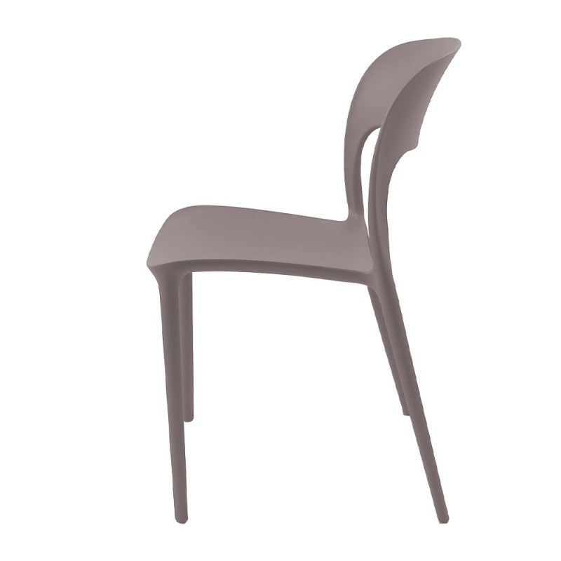Set 4 sedia in polipropilene impilabili colore grigio Vela
