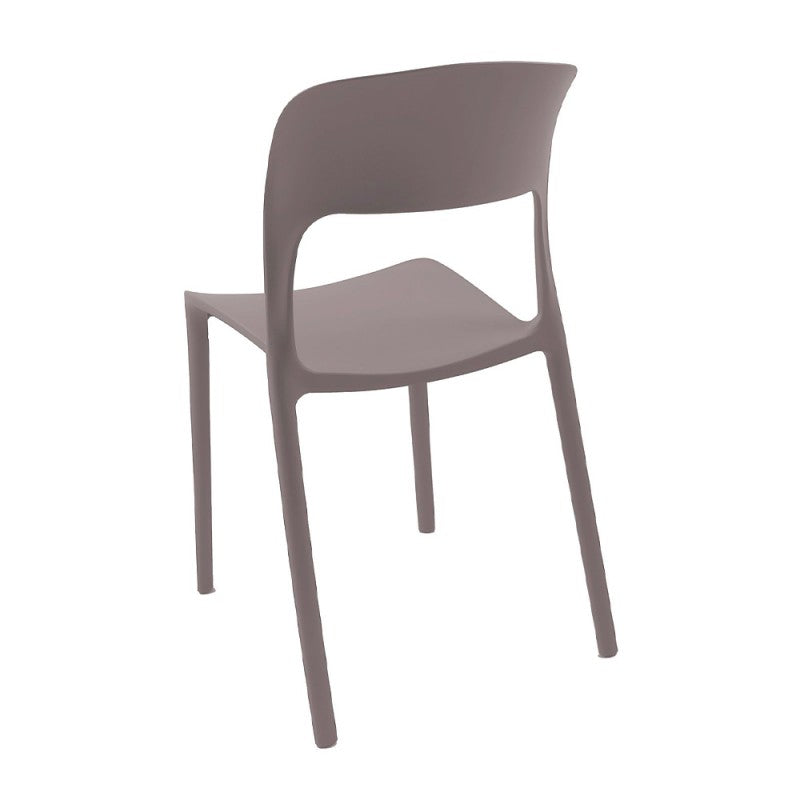 Set 4 sedia in polipropilene impilabili colore grigio Vela