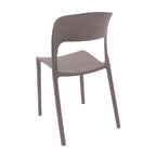 Set 4 sedia in polipropilene impilabili colore grigio Vela