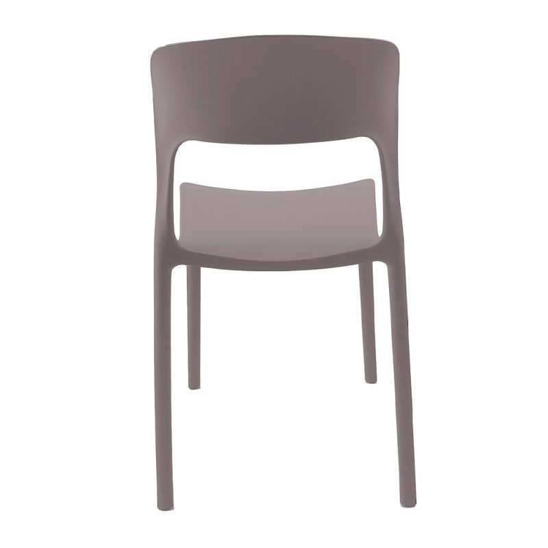 Set 4 sedia in polipropilene impilabili colore grigio Vela