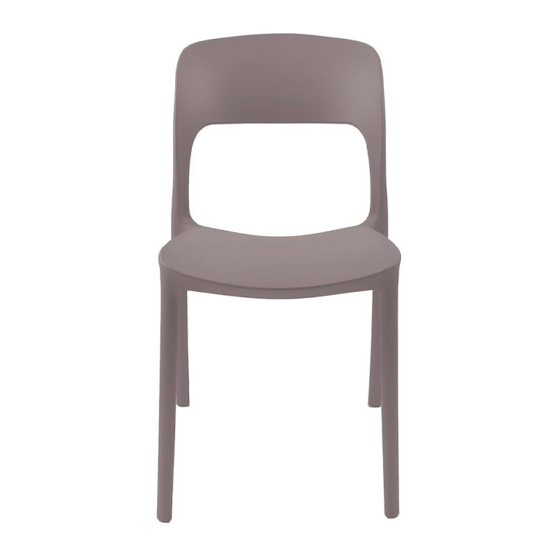Set 4 sedia in polipropilene impilabili colore grigio Vela