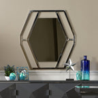Miroir hexagonal en métal chromé Enzio