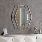 Miroir hexagonal en métal chromé Enzio