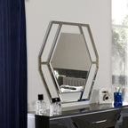 Miroir hexagonal en métal chromé Enzio
