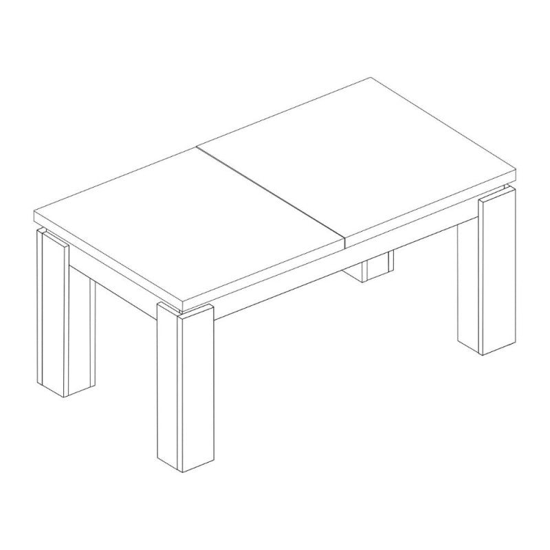 Tavolo allungabile 1475 con allunga centrale colore rovere 190x90x76H