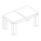 Table extensible 1475 avec rallonge centrale couleur noyer 190x90x76H
