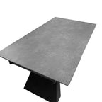 Ausziehtisch 160x90 cm mit Keramikplatte in Oxid-Optik und schwarzem Metallgestell - Ariel