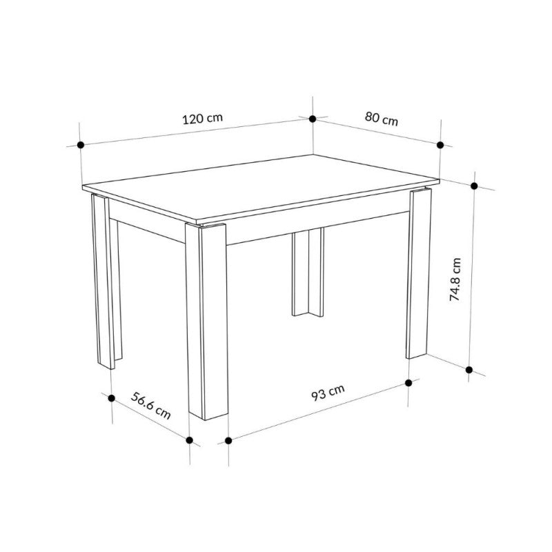 Tavolo allungabile 120x80 cm colore cashemere Megaron