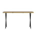 Table fixe rectangulaire couleur chêne 139x80x76H pieds en métal noir Brayn