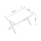 Table fixe rectangulaire couleur chêne 139x80x76H pieds en métal noir Brayn