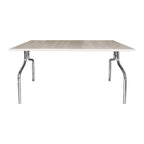 Table pliante ESFB03 couleur orme avec pieds en métal chromé 120x80x76.5H