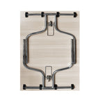 Table pliante ESFB03 couleur orme avec pieds en métal chromé 120x80x76.5H